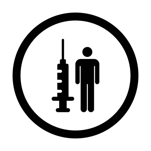 Vecteur Icônes Vaccinales Avec Seringue Injection Symbole Masculin Pour Traitement — Image vectorielle