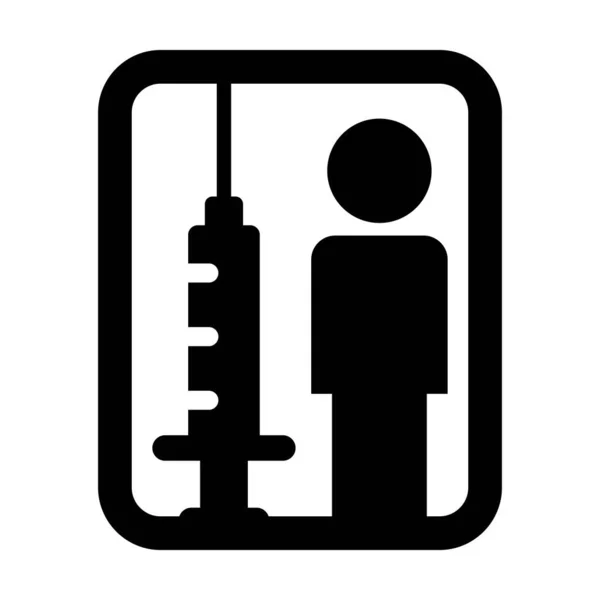 Icône Vaccination Vecteur Avec Seringue Injection Vaccin Symbole Masculin Pour — Image vectorielle