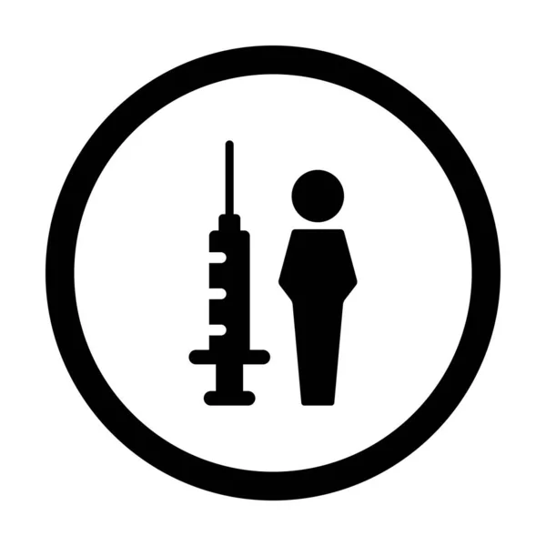 Icône Vaccination Vecteur Avec Seringue Injection Vaccin Symbole Masculin Pour — Image vectorielle