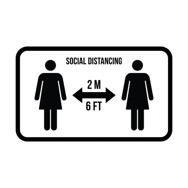 Social Distancing Icon Symbol Vector Keep Safe Distance Sign Glyph — Stock Vector
