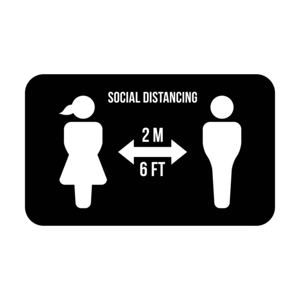 Social Distancing Icon Symbol Vector Keep Safe Distance Sign Glyph — Stock Vector