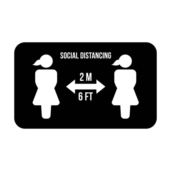 Social Distancing Icon Symbol Vector Keep Safe Distance Sign Glyph — Stock Vector