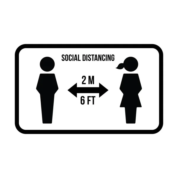 Soziale Distanzierung Symbolvektor Sichere Distanz Zeichen Einem Glyphen Piktogramm Illustration — Stockvektor
