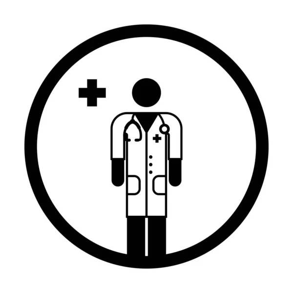 Icône Médecin Vecteur Homme Profil Avatar Avec Stéthoscope Pour Consultation — Image vectorielle