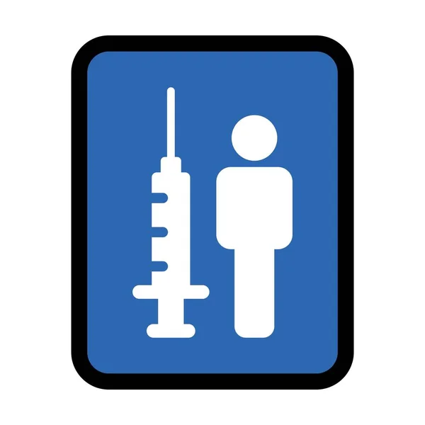 Vecteur Icônes Vaccin Avec Seringue Injection Symbole Masculin Pour Protection — Image vectorielle