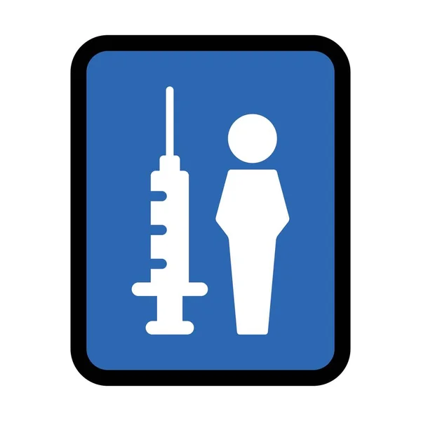 Vecteur Icônes Vaccination Avec Seringue Injection Vaccin Symbole Masculin Pour — Image vectorielle
