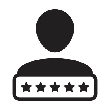 Kredi puanı simgesi sosyal 5 yıldız derecelendirme vektörü erkek kullanıcı profili Avatar sembolü