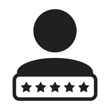 Sosyal kredi puanı ikonu 5 yıldız derecelendirme vektörü erkek kullanıcı profili Avatar sembolü