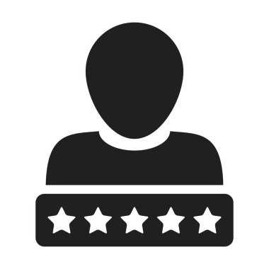 Sosyal kredi ikonu 5 yıldız derecelendirme vektörü erkek kullanıcı profili Avatar sembolü