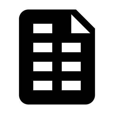 Text document icon vector data and information for business and finance in a glyph pictogram illustration