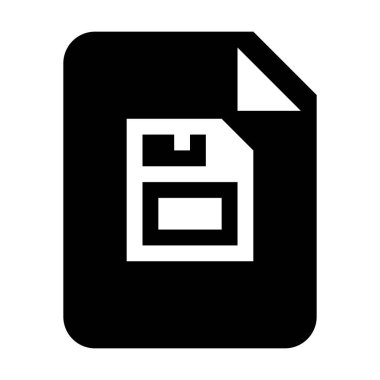 Save document icon vector with saving file symbol for business application data and finance in a glyph pictogram illustration