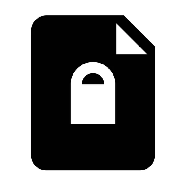 Beveiligd Document Pictogram Vector Met Lock Bestand Voor Zakelijke Applicatie — Stockvector