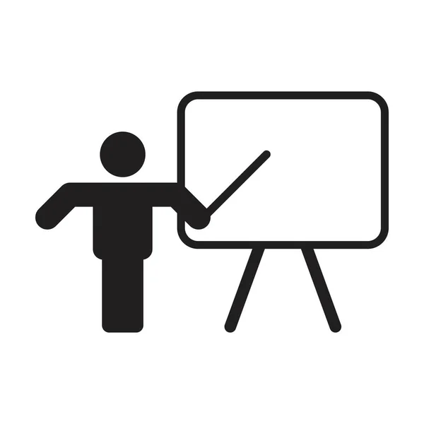 Schule Symbol Vektor Männliche Lehrer Person Mit Whiteboard Symbol Einer — Stockvektor