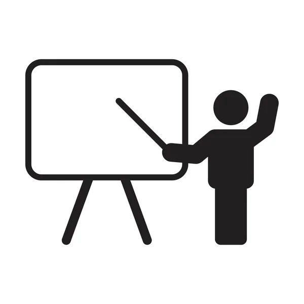 Dozent Icon Vektor Männliche Lehrer Person Mit Whiteboard Symbol Einer — Stockvektor