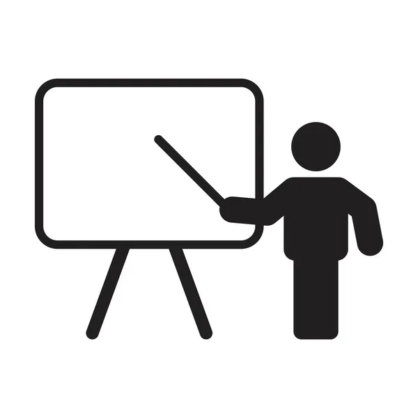 Instructor Symbol Vektor Männliche Lehrer Person Mit Whiteboard Symbol Einer — Stockvektor