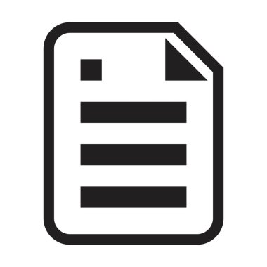 İşletme ve finans için belge simgesi vektör verisi ve bilgi metni ana hatlı resim çizimi