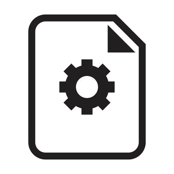 Vetor Ícone Configurações Documentos Com Símbolo Roda Engrenagem Para Dados — Vetor de Stock
