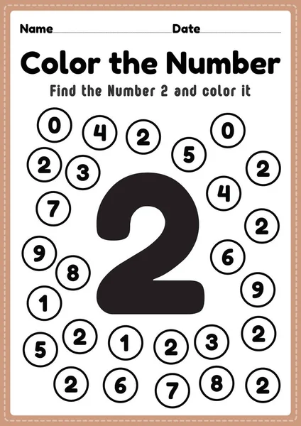 Arkusz Matematyczny Numer Arkusz Kolorowanki Działania Matematyczne Dla Dzieci Wieku — Wektor stockowy