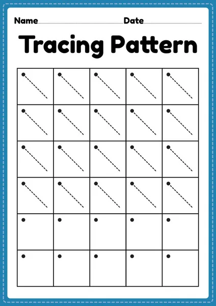 Tracing Pattern Left Slanting Lines Worksheet Przedszkola Przedszkola Dzieci Wieku — Wektor stockowy