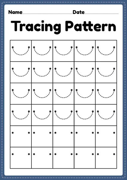 Tracing Wzór Krzywa Linie Arkusz Roboczy Dla Przedszkola Przedszkola Dzieci — Wektor stockowy