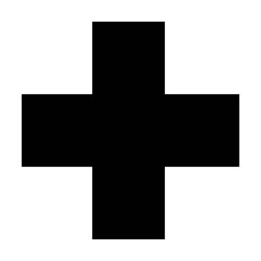 Piktogram illüstrasyonunda yaratıcı grafik tasarımı için çapraz şekil vektör simgesi