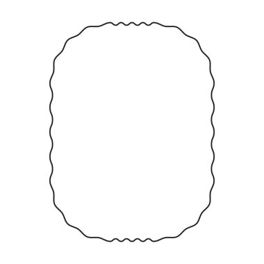 Vektör illüstrasyonunda basit pankart tasarımı için çerçeve kenarlığı şekil simgesi, dekoratif klasik karalama ögesi.