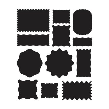 Vektör illüstrasyonunda basit pankart tasarımı için çerçeve kenarlığı şekil simgesi, dekoratif klasik karalama ögesi