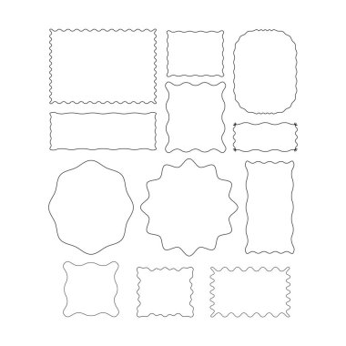 Vektör illüstrasyonunda basit pankart tasarımı için çerçeve kenarlığı şekil simgesi, dekoratif klasik karalama ögesi