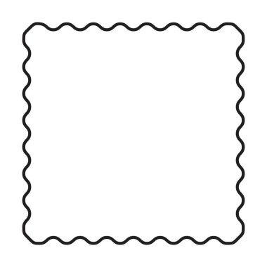 Vektör illüstrasyonunda basit pankart tasarımı için kare çerçeve şekli simgesi, dekoratif klasik sınır karalama ögesi