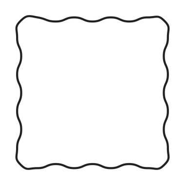 Vektör illüstrasyonunda basit pankart tasarımı için kare çerçeve şekli simgesi, dekoratif klasik sınır karalama ögesi