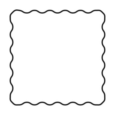 Vektör illüstrasyonunda basit pankart tasarımı için kare çerçeve şekli simgesi, dekoratif klasik sınır karalama ögesi