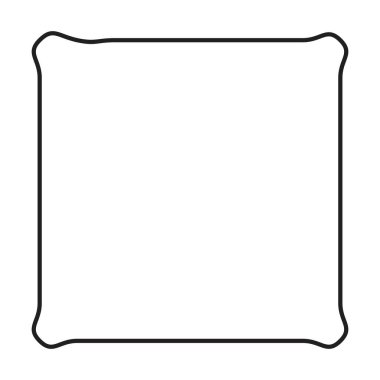 Vektör illüstrasyonunda basit pankart tasarımı için kare çerçeve şekli simgesi, dekoratif klasik sınır karalama ögesi