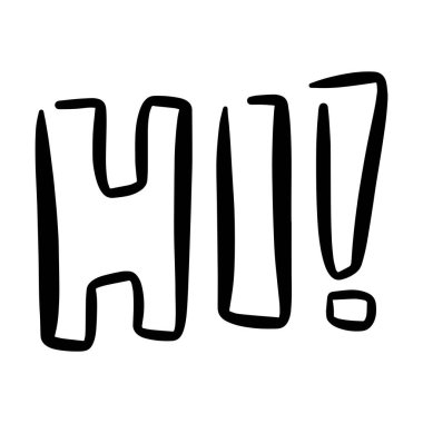 Merhaba sembol, el çizimi ileti simgesi sembolü kabartma biçiminde selamlama için 