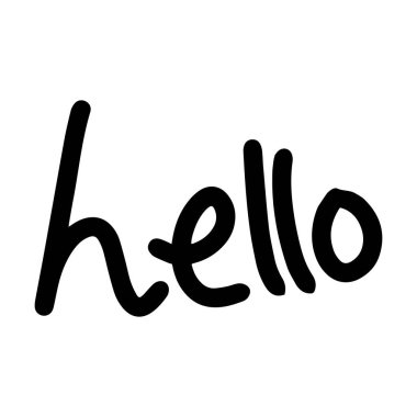 - Merhaba. sembol, selamlama el çizilmiş karalama betiği fırça fırçası leylek element resimleme