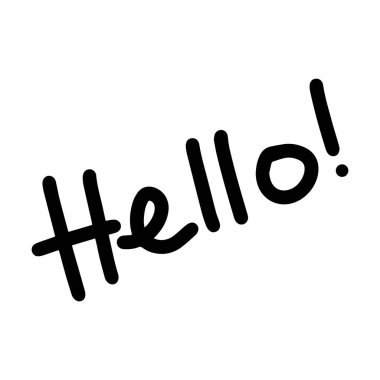 - Merhaba. sembol, selamlama el çizilmiş karalama betiği fırça fırçası leylek element resimleme