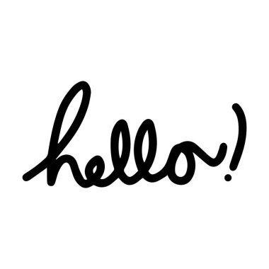 - Merhaba. sembol, selamlama el çizilmiş karalama betiği fırça fırçası leylek element resimleme