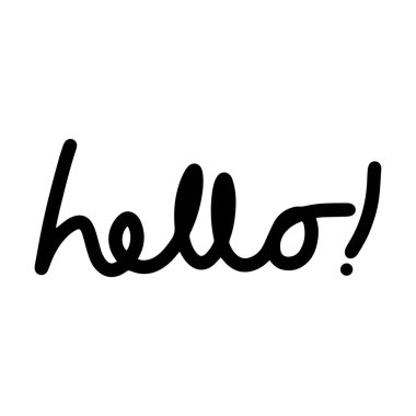 - Merhaba. sembol, selamlama el çizilmiş karalama betiği fırça fırçası leylek element resimleme