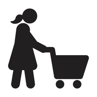 Alışveriş simgesi çizimi olan ikon resimli müşteri