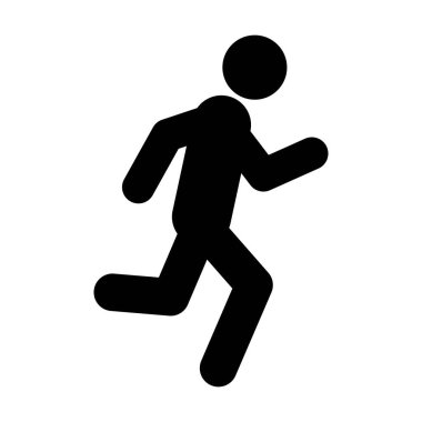 Çalışan simge pictogram hız, egzersiz, fitness, aciliyet ve aktif yaşam biçimini gösterir