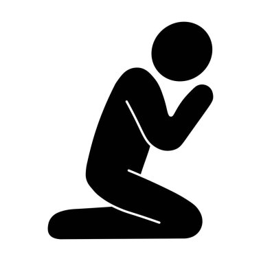 Dua Eden Kişi Simgesi, Dua eden Kişi Piktogram Sembol İllüstrasyonu