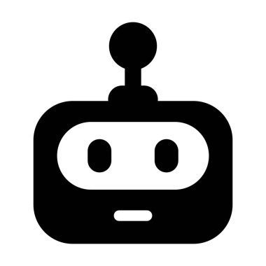 Sanal Robot Maskotu Simgesi Yapay Robot Kafa Düz Tasarım