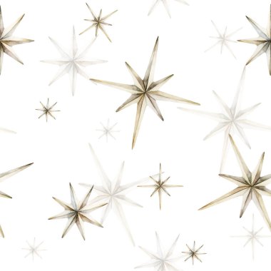 Beyaz arka planda hoş, beyaz, gümüşten, pürüzsüz bir desen. Suluboya el, çocuk tekstil çocukları için münferit bir illüstrasyon çizdi. Müslüman bayramı Ramazan ayı tasarımı ambalaj kağıdı.