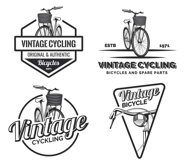 Conjunto de logotipo de bicicleta de carretera vintage . — Archivo Imágenes Vectoriales