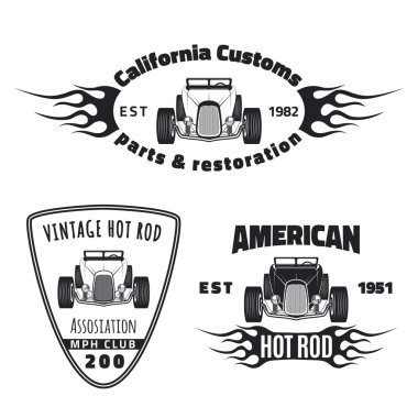 Vintage hot rod etiketleri