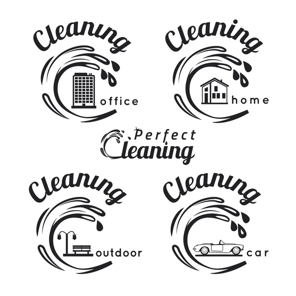 Logotipo de limpeza isolado no fundo branco — Vetor de Stock