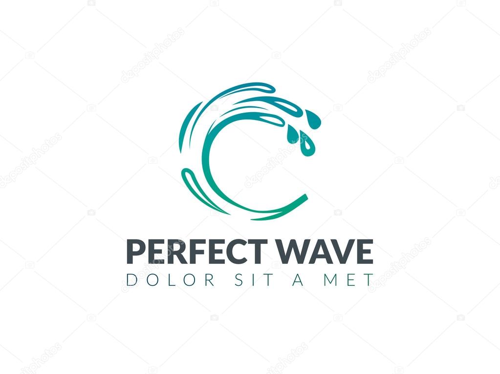Circle wave abstract vector logo design template. Surfing circle icon. Cleaning futuristic style creative concept logotype.