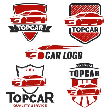 Modern araba logo, amblem ve rozetleri.