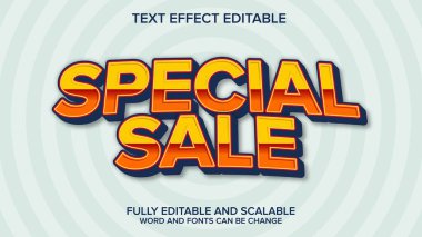 özel satış metni efekti 3d biçim vektörü düzenlenebilir