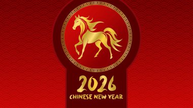 Çin Yeni Yıl Arka plan Atı