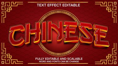Çince metin efekti vektörü düzenlenebilir